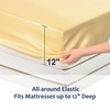 sourcing map Satin Fitted Sheet, Solid Silky 12" Deep Pocket