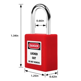 BULANGDI Lockout Tagout Locks Set-10pcs Red Loto Locks,Lockout Locks Keyed Different,Safety Padlocks for Electrical Lockout Tag Out Kit,2 Keys Per Lock, OSHA Compliant Lock Out