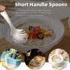 KAEGOUSY 3 Pcs Short Handle Spoons Dessert Spoon Mini Short