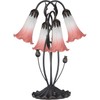 Bieye LS06 Lily Flower Blown Glass Lampshade (White Light Red,