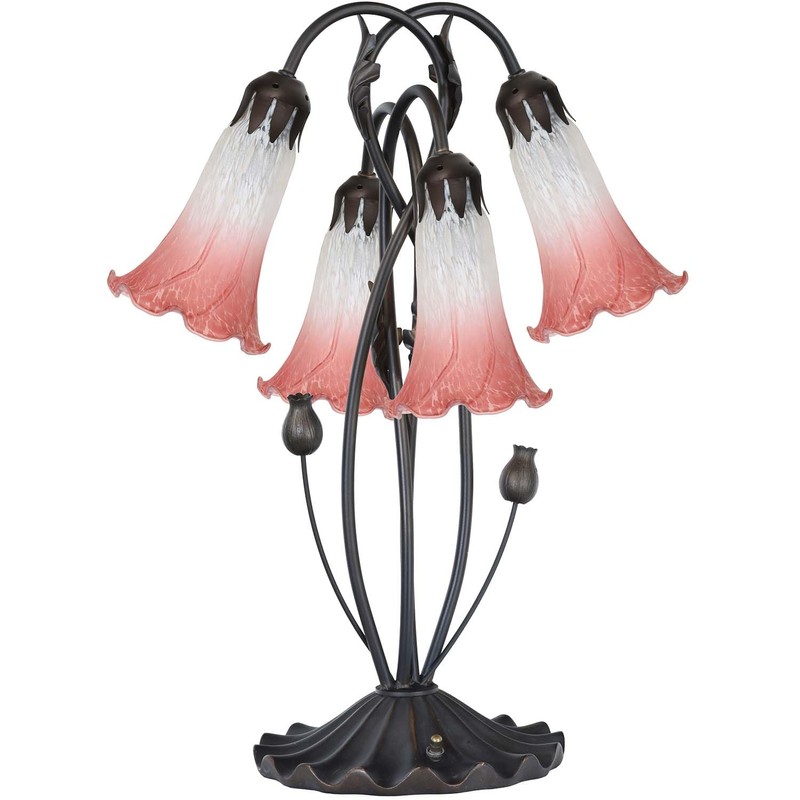 Bieye LS06 Lily Flower Blown Glass Lampshade (White Light Red,