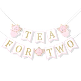 Tea for Two Birthday Banner - Alice in Wonderland Birthday,alice in Onederland,tea for Two Birthday Decorations,tea for Two Banner,tea for Two,princess Tea Party