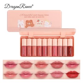 * Dragon Ranee Brillo Labial 10 Colores Set Regalo * Light Coral