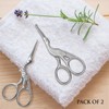 2-Pack Curved & Rounded Stork Scissors, Stainless Steel Professional Beauty
