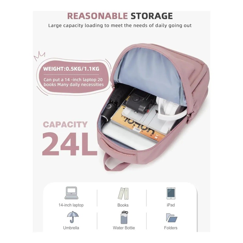 Mochila De Gran Capacidad Moda Impermeable Mochila Escolar Viaje Bolsa