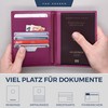 VON HEESEN Passport Holder Leather Case with RFID Protection -