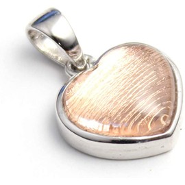 COSUMOSU Meteorite crystal 925 Sterling Silver Heart Pendant, Small, Sterling Silver Stainless Steel, crystal