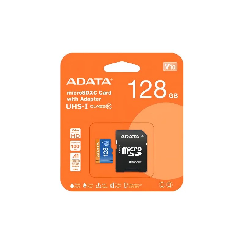 Tarjeta Adata Premier Microsd 128gb Con Adaptador Sd