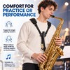 Adjustable Saxophone Shoulder Strap, Leather Double Shoulder Harness for Alto,