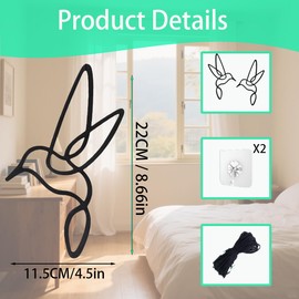 Lineart Vögelset zum Aufhängen | Elegant Zeitloses Design fensterdeko hängend | Fensterdeko Hängend Modern | Ganzjährige Fensterdeko hängend | Fensterschmuck | Frühlingsdeko | Wanddeko