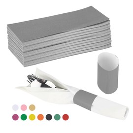 Germiwipe 2500 Pcs Gray Napkin Bands,Napkin Rings Self Adhesive,Silverware Wraps Bands (Gray)