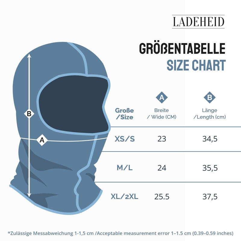 Ladeheid Ski Mask Motorcycle Balaclava Silverplus Thermoactive LA-127 - White,