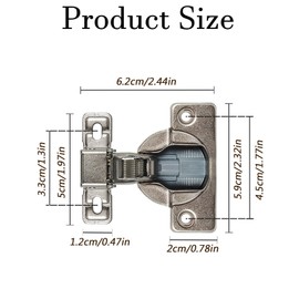 4 Pack Soft Closing Cabinet Hinges – HhdvdyWgd Concealed Hidden Hinges for Kitchen Cabinets, Self-Closing Adjustable Overlay, Durable Carbon Steel, Face Frame (Titanium Gold)