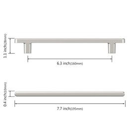 Asidrama 10 Pack 6.3 Inch(160mm) Brushed Satin Nickel Kitchen Cabinet Handles, Cabinet Pulls Kitchen Cabinet Hardware for Cupboard Drawer Pulls