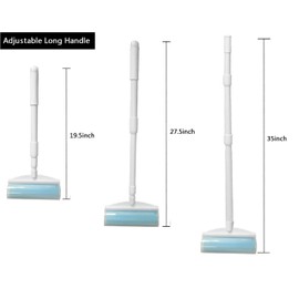 Washable Reusable Lint Roller, Large Lint Roller 8 inches Cat Dog Pet Hair Remover with 3-Foot Extendable Handle, Gel Sticky Picker Set Cleaner for Carpet, Floor, Sofa