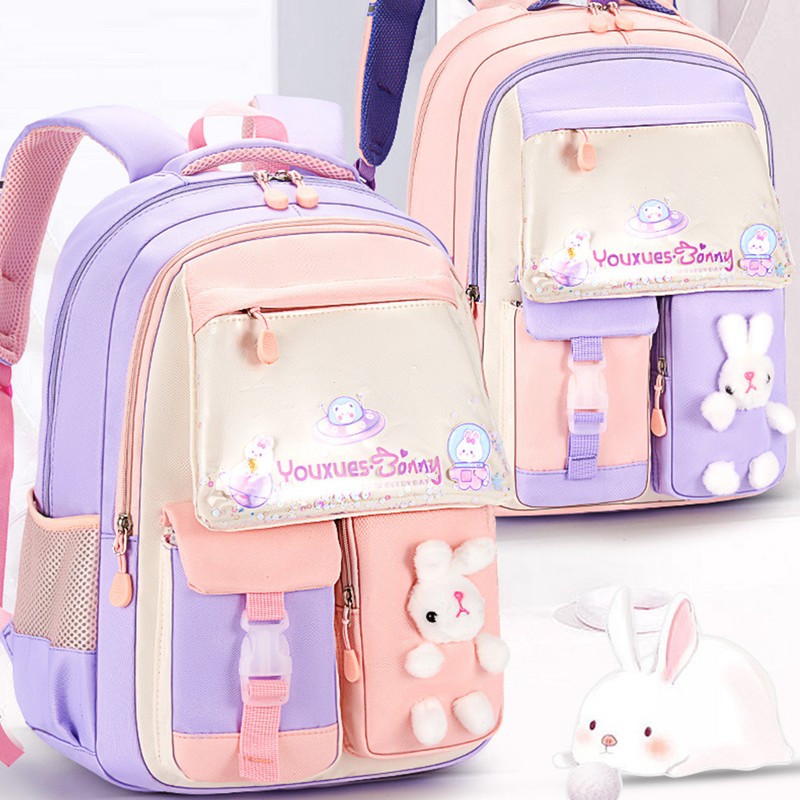 Kids Backpack Soft Comfortable Multi Layer Large Capacity Oxford Fabric