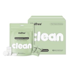 UNIFREE Unifree Compressed Towels I Towelettes I Dry Wipes I Makeup Remover I Facial Tissues I On-the-go Convenient Individual Pack (300 count)