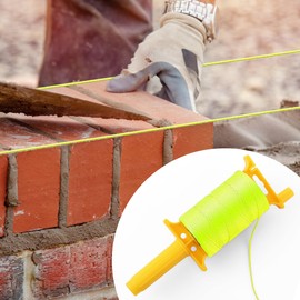 Threlaco Mason Line with Handle, Twisted 540 FT #18 Reloadable Line Reel, Braided Nylon Twine for Gardening or Masonry Tools, Construction Twine for A String Level, Outdoor Kite String(Yellow)