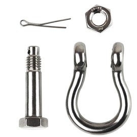 Laorde Boat Anchor Shackle 1/4" 5/16" 3/8" 1/2 inch (4 Size) 316 Stainless Steel Shackle Marine Grade Bow Shackle with Cotter Pin (3/8 inch 4 PCS)