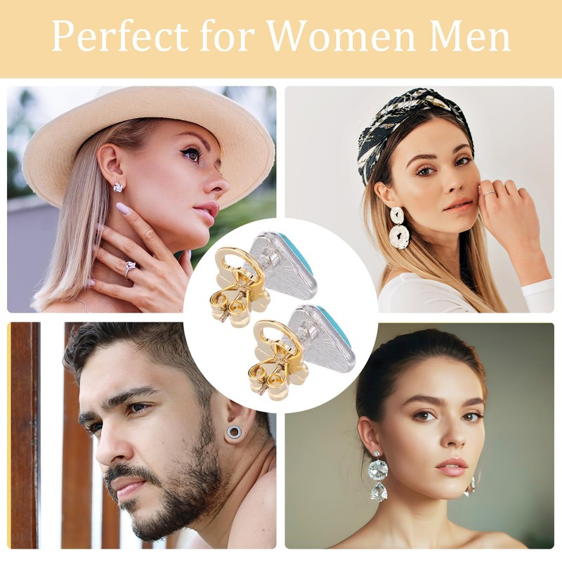 6PCS Earring Lifters Backs, Earring Backs for Droopy Ears Adjustable