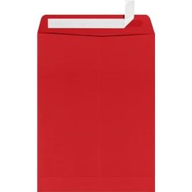 LUXPaper 9 x 12 Open End Window Envelopes | Peel & Press | Ruby Red | 80lb. Text | 50 Qty