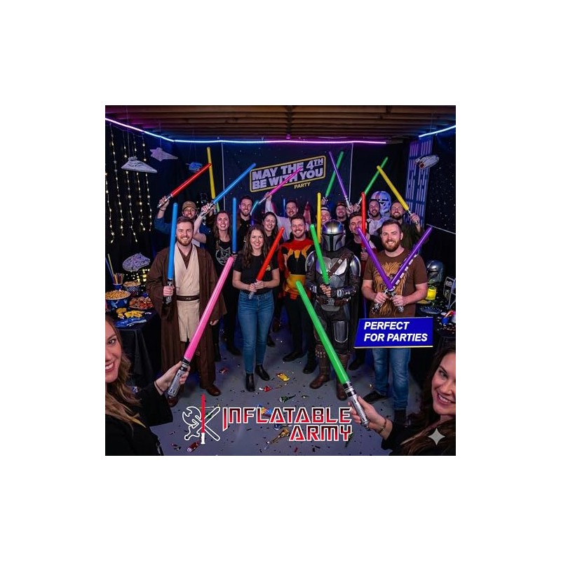 Pack of 12 Party Weight Inflatable Lightsaber- 2 Pink, 2