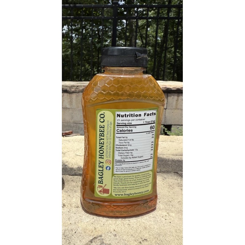 Bagley Honeybee Co. Local Raw Alabama Honey 1LB Wildflower Honey