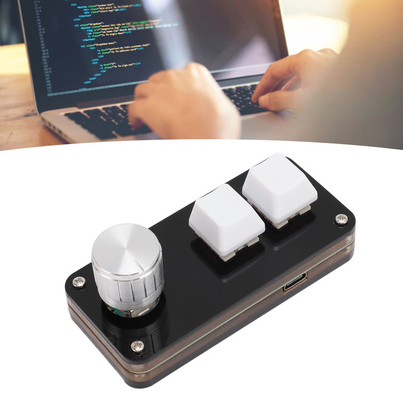 Macro Programming Keyboard Professional 2 Keys 1 Knob Blue Switch