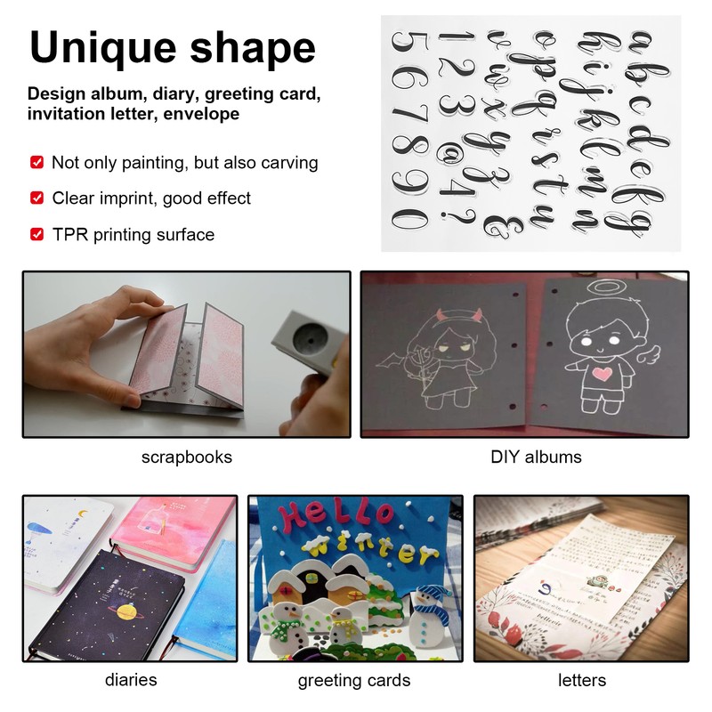 5Pcs Transparent Stamp DIY Journal Scrapbooking 39 Character Lower Case