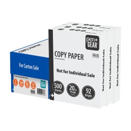 Copy Paper, 8.5" x 11", 92 Bright, White, 20 lb., 3 Ream Case (1,500 Sheets)