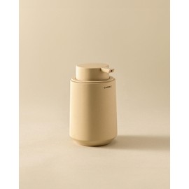 COSMIC SAONA Soap Dispenser for Bathroom Made of Resin Counter Soap Dispenser for Bathroom and Kitchen with Soft Touch, Refillable Accessories with 350 ml in Sand Colour