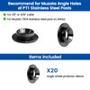 Muzata 20 Pack 1/8" 30 Degree Angle Wheel Black Cable