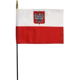 Poland (Eagle) - 8 in x 12 in World Stick Flag
