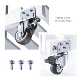 YINETTECH 4 Pieces 2 Inch Swivel Castors L-Mounting Plate Castor 2 Pieces with Brake 2 Pieces without Brake for Furniture Flower Stand Cribs Table Load Capacity 55 lbs per Wheel