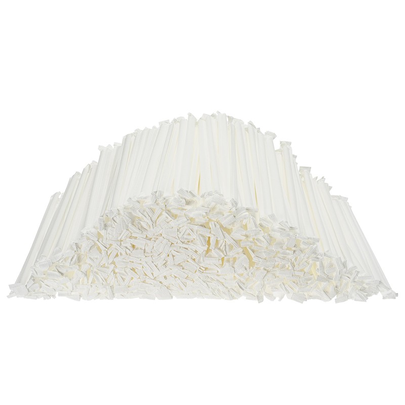 DuraHome Clear Plastic Straws Individually Wrapped 1000 Pack - 8