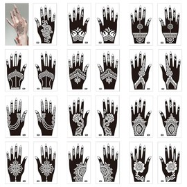 Henna Tattoo Schablonen Set, 12 Paare Wiederverwendbarer Tattoo Schablonen Für Hand & Körper, Personalisierung & Hautfreundliche Tattoo Stencil, Festival/Performance/Daily Body Painting Designs