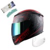 1STorm Motorcycle Full Face Helmet Skull King Matt Red+ One