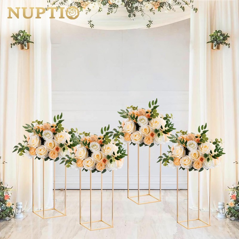 NUPTIO Wedding Centerpieces Gold Vases: 10 Pcs 23⅝ inch Tall