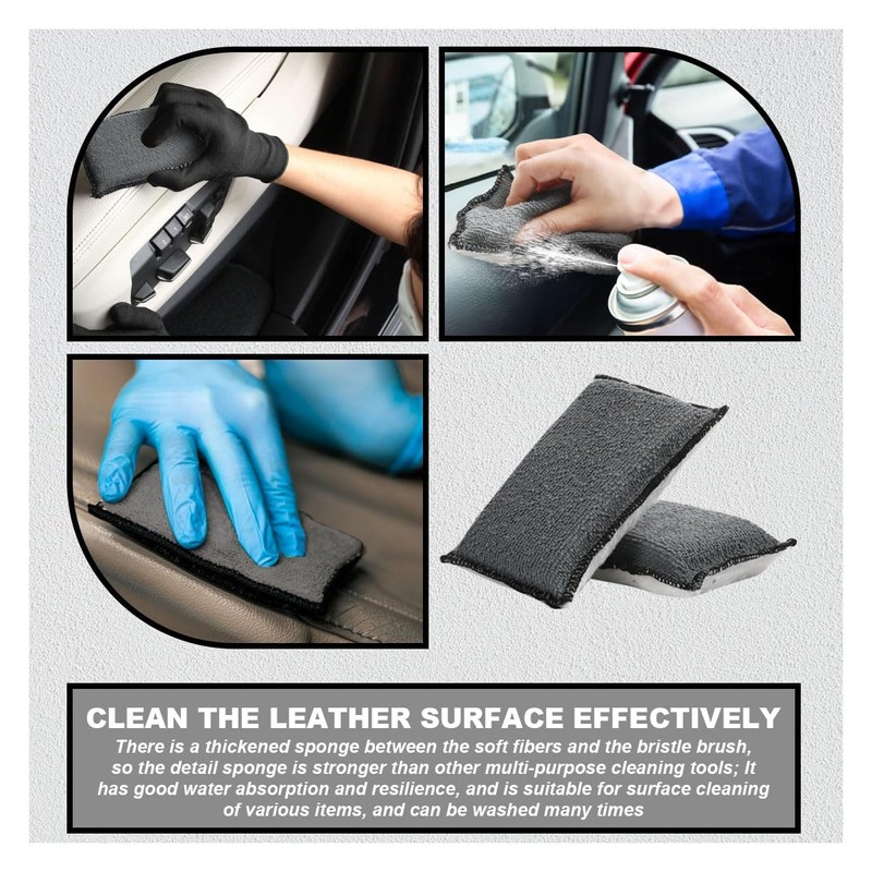 5"×3" Car Interior Scrubbing Sponges, Microfiber Car Wash Sponges, Auto