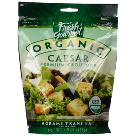 Fresh Gourmet Organic Parmesan Caesar Croutons, 4.5 Ounce -- 9 per case.