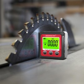Digital Angle Gauge Level Box Protractor Digital Inclinometer Angle Finder Magnetic Base for Woodworking Building Drilling Machinery Picture Hanging Micro Jig Table Saw (PT180-RED)