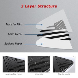 DLOVEG Car Rear Side Window Decal Compatible for 2024 2025 Subaru Crosstrek Accessories Side Window American Flag Decal Precut Back Glass USA Flag Sticker (Matte Black)