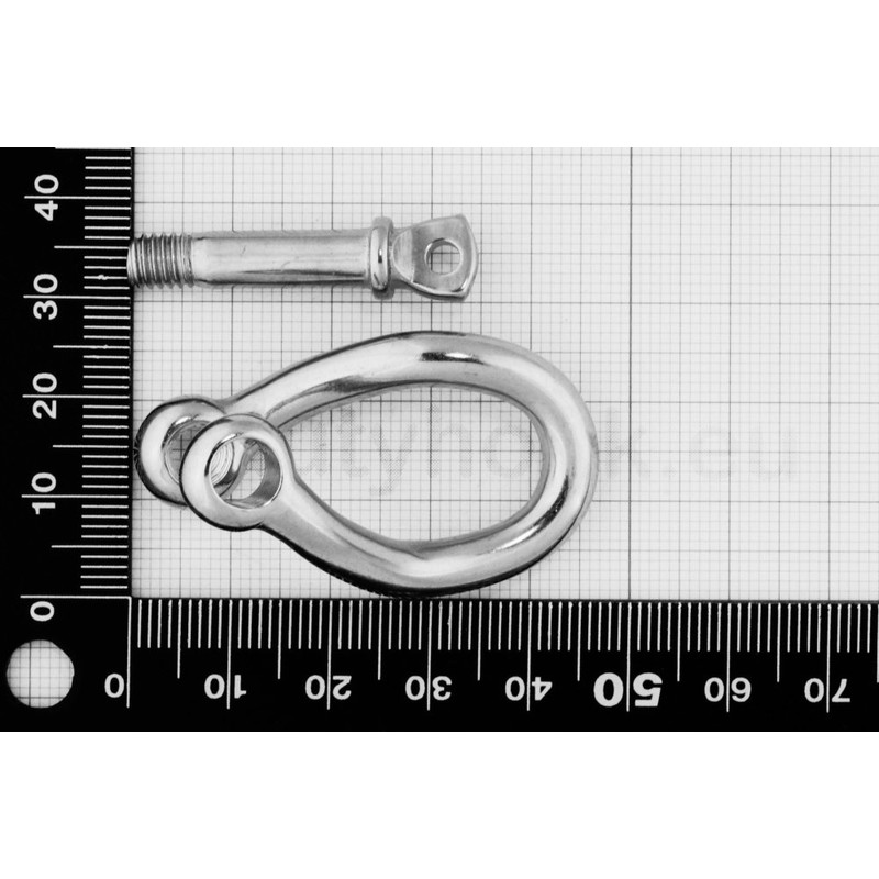 Edelstahl Schäkel gedrehte Form ø 6 mm, A4 AISI 316