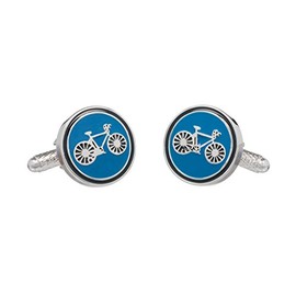 Racing Bike Cycle Cycling Cufflinks by Onyx Art In Smart Box Blue CK974