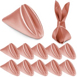 Homiest 12 Pack Rose Gold Satin Napkins 20x20 Inches Dinner Napkins Decor, Square Decorative Napkins Silky Elegant Wedding Napkins, Smooth Table Cloth Napkins for Restaurant Banquet Graduation Party