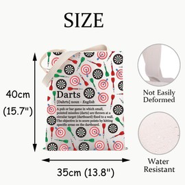 JXGZSO Funny Darts Gift Dart Definition Shoulder Bag Darts Player Gift Darts Game Lover Gift Dartboard Paint Tote Canvas Bag