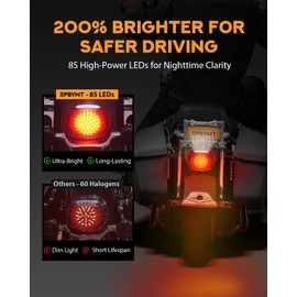 PBYMT LED Tail Light Motorcycle Brake Turn Signal Driving License Plate Rear Lights Plug and Play Fit for Harley Davidson Touring Dyna Sportster 883 1200 Road King Glide Electra Heritage, Smoked