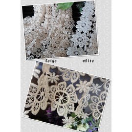 [Tall 45 cm] Here Retro gyupi-ru Total Lace Flower Cafe Curtain "That Is Full Of Short (White)