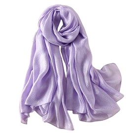 Lina & Lily Shimmer Sheen Scarf Shawl Wrap for Wedding Evening Dress Sheer Lightweight (Lavender)