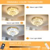 AFQEJG 11.8" Gold Modern Crystal Chandeliers for Dining Room LED